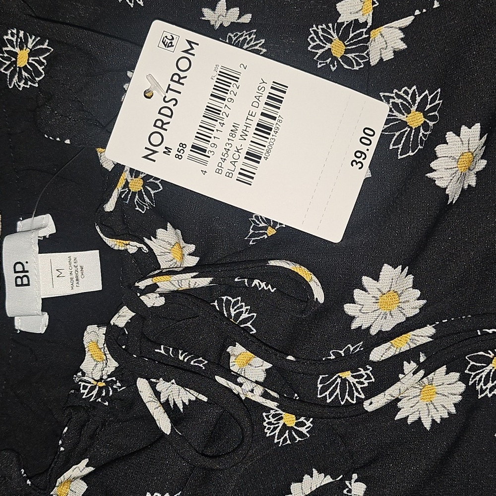 Bp Ditsy Floral Tie Front Minidress Medium - Picture 11 of 12
